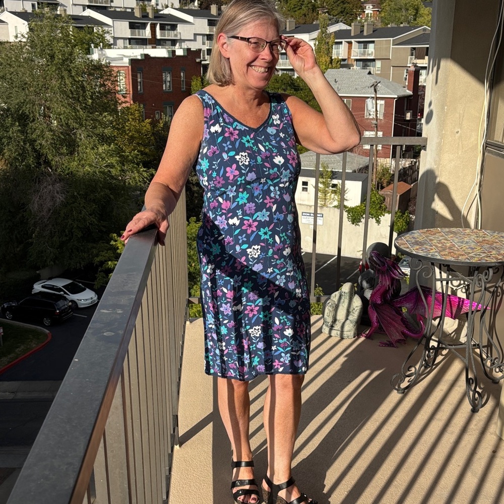 Sigrid Olsen Floral Midi Dress - Blue and Purple